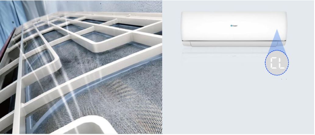 Điều hòa Casper GC-18IS33 - Nhắc nhở báo vệ sinh lưới lọc giúp bảo dưỡng về làm sạch kịp thời