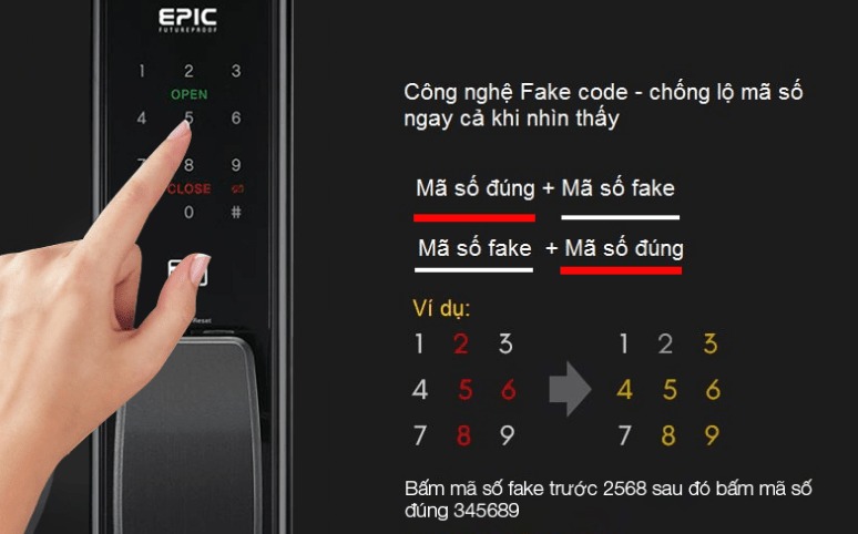 Khóa điện tử thông minh EF P8800K ULTIMATE 3 KHÓA ĐIỆN TỬ EPIC EF P8800K