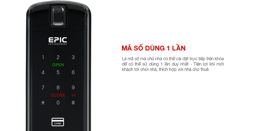 Khoá Điện Tử Epic EF P8800K ULTIMATE 5 Mã số dùng 1 lần