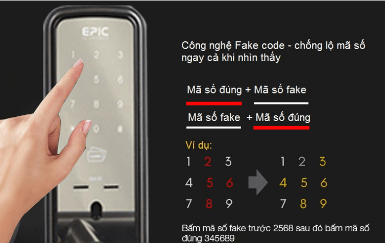 KHÓA ĐIỆN TỬ EPIC EPIC ES 7000K 4 Khóa điện tử EPIC ES 7000K