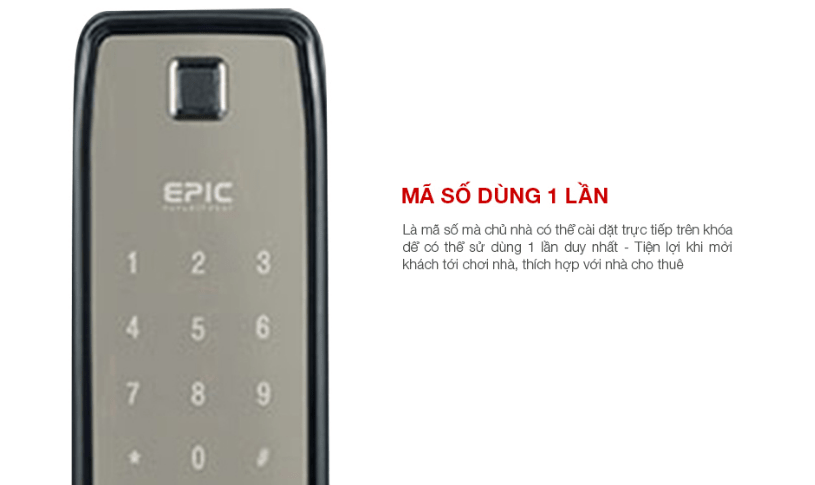 Khoá điện tử Epic 9000K 8 KHÓA ĐIỆN TỬ EPIC ES F9000K