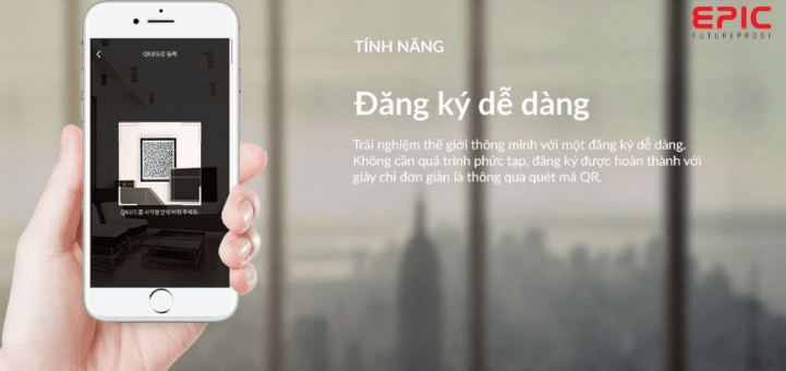 Khoá điện tử Epic 9000K 15 Tích hợp ứng dụng trên điện thoại một cách dễ dàng