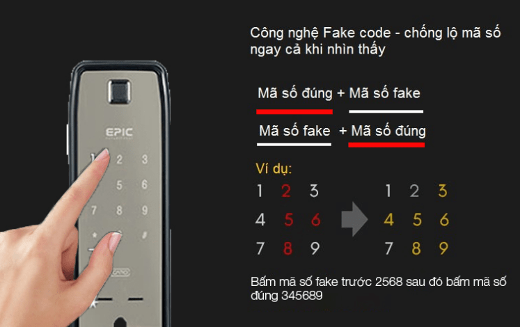 Khoá điện tử Epic 9000K 4 KHÓA ĐIỆN TỬ EPIC ES F9000K