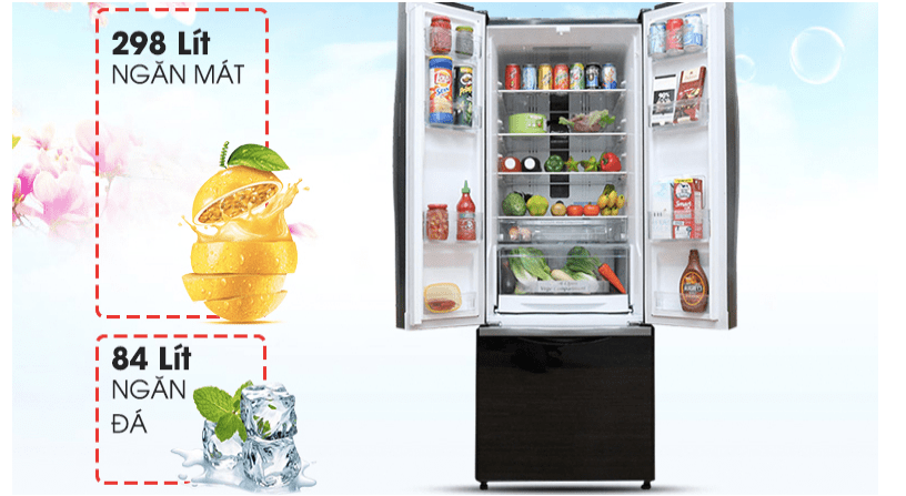 Dung tích tủ lạnh 382 lít thích hợp với gia đình có từ 3 – đến 4 thành viên
