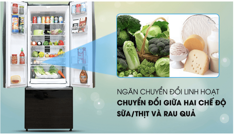 Tủ lạnh R-WB475PGV2 GBK Ngăn chứa chuyển đổi thực phẩm linh hoạt tiện lợi