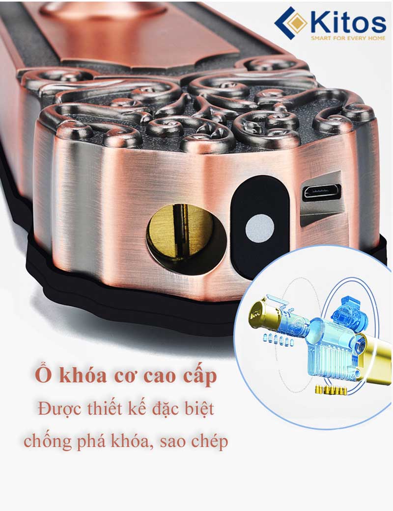 Khóa vân tay tân cổ điển Kitos C500 11 Kitos C500 12 min