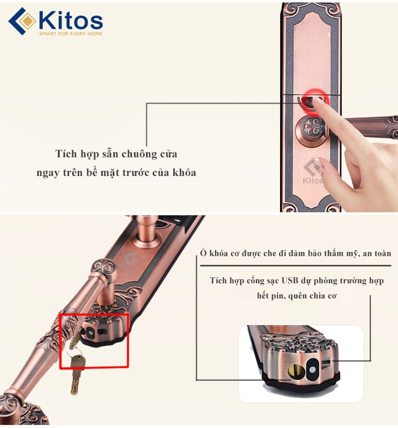 Khóa vân tay tân cổ điển Kitos C500 6 Kitos C500 6 min