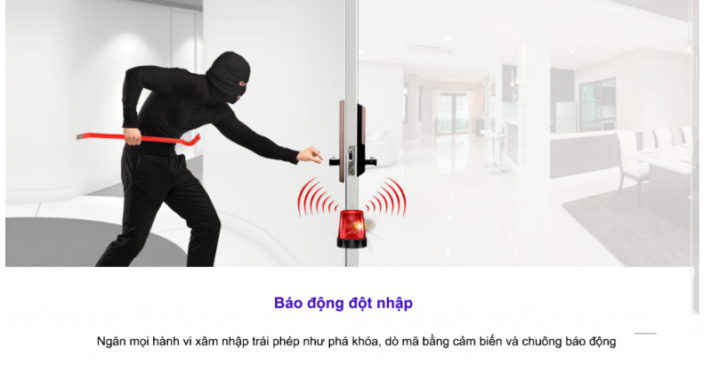 Khoá vân tay SamSung SHP DH538 11 9. Hệ thống báo động đột nhập tân tiến nhất