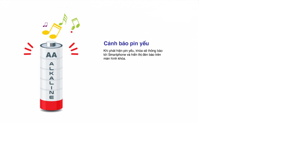 Khoá vân tay SamSung SHP DH538 15 13. Khóa vân tay SHP DH538M có tính năng cảnh báo pin yếu