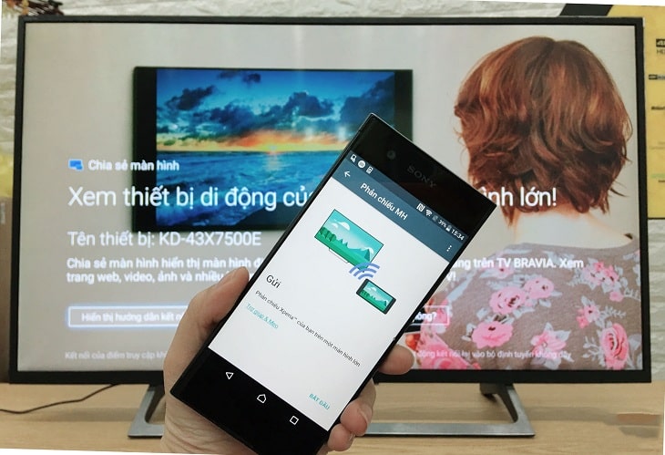 Screen Mirroring là gì ? cách sử dụng Screen Mirroring 10 Chọn mục "Bắt đầu"/"Start" trên điện thoại. Sau đó đợi điện thoại tìm kiếm thiết bị tivi và chọn lựa tivi mà bạn muốn kết nối.