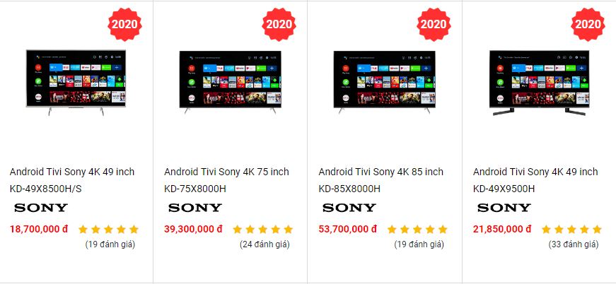 Mẫu tivi nào có tích hợp sẵn đầu thu DVB-T2