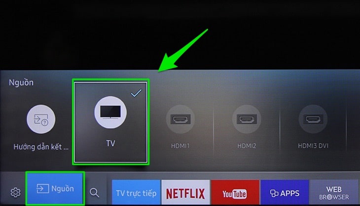 Kiểm tra Tivi đúng nguồn vào hay chưa