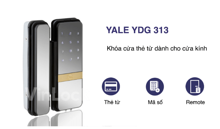KHÓA CỬA KÍNH YALE YDG 313 2 Khóa vân tay Yale YDG 313