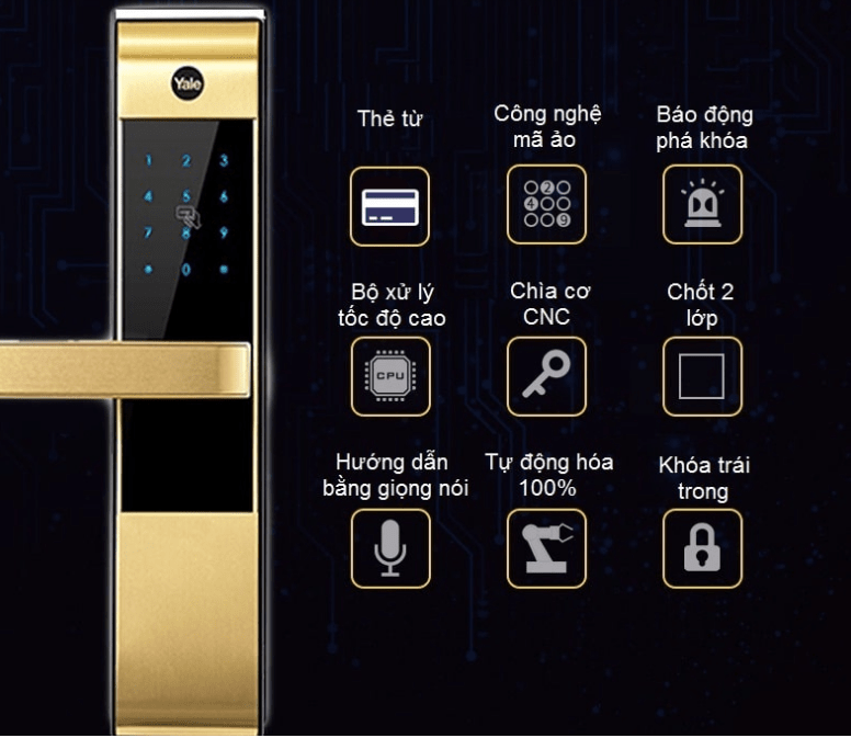 KHÓA THẺ TỪ YALE YDM 3109 GOLD