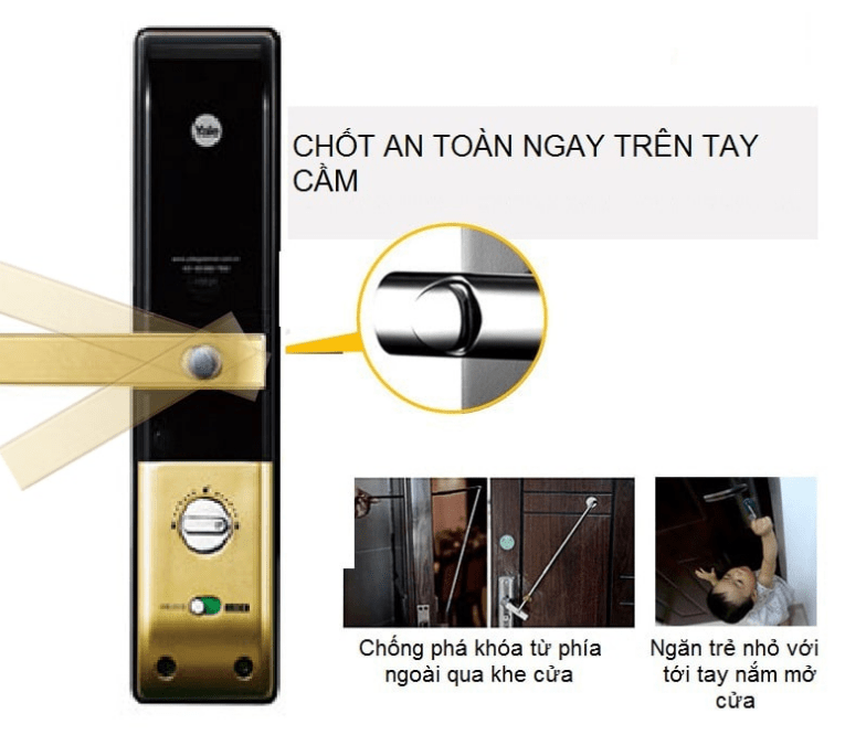 KHÓA VÂN TAY YALE YDM 4109+ 6 Chống phá cửa từ phía ngoài khe cửa
