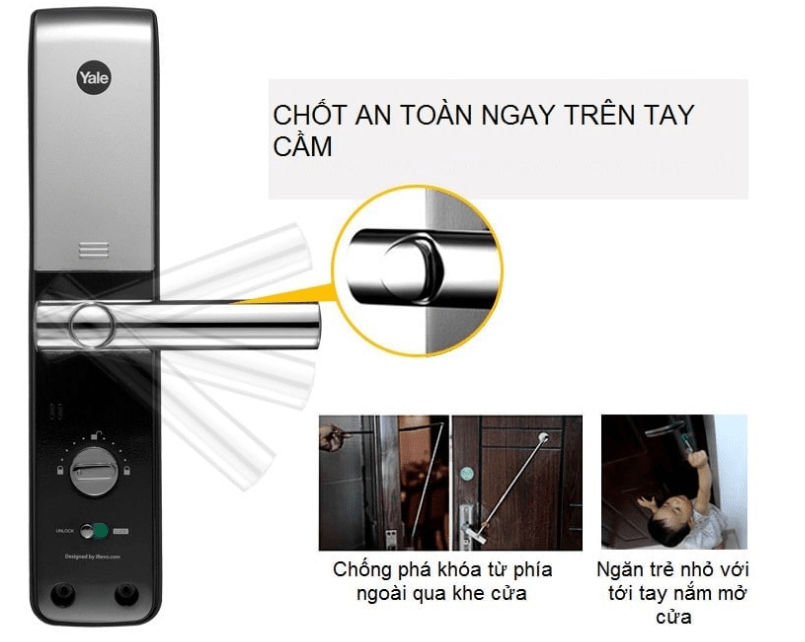 Chốt an toàn ngay trên tay cầm thuận tiện