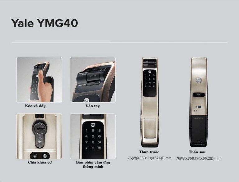 Ưu điểm và nhược điểm của khóa cửa vân tay là gì ? 11 KHÓA ĐIỆN TỬ YALE YMG 40 SILVER