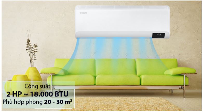 Điều hòa Samsung AR18TYHYCWKNSV 18000BTU 1 chiều inverter 8 3. Điều hòa 18000BTU SamSung AR18TYHYCWKNSV với thiết kế hiện đại, hài hòa