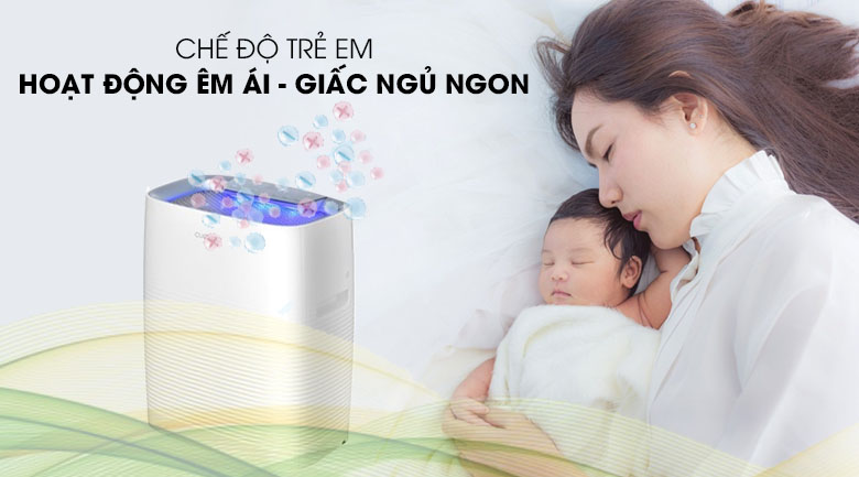 Lọc không khí CACCH0910FW với chế độ trẻ em cùng độ ồn êm ái, đảm bảo giấc ngủ của bé