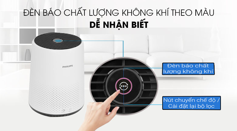 Máy lọc không khí Philips AC0820/10 9 Trên phân thân máy AC0820/10 này có tích hợp bảng điều khiển tiện lợi cho bạn cài đặt.