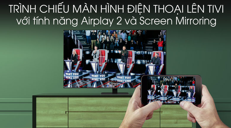 Tivi Samsung 49Q80T có thể chia sẻ nội dung từ điện thoại