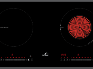1. Bếp điện từ Bauer BE32SER sử dụng mặt kính cao cấp chống va đập, chống trầy xước cao