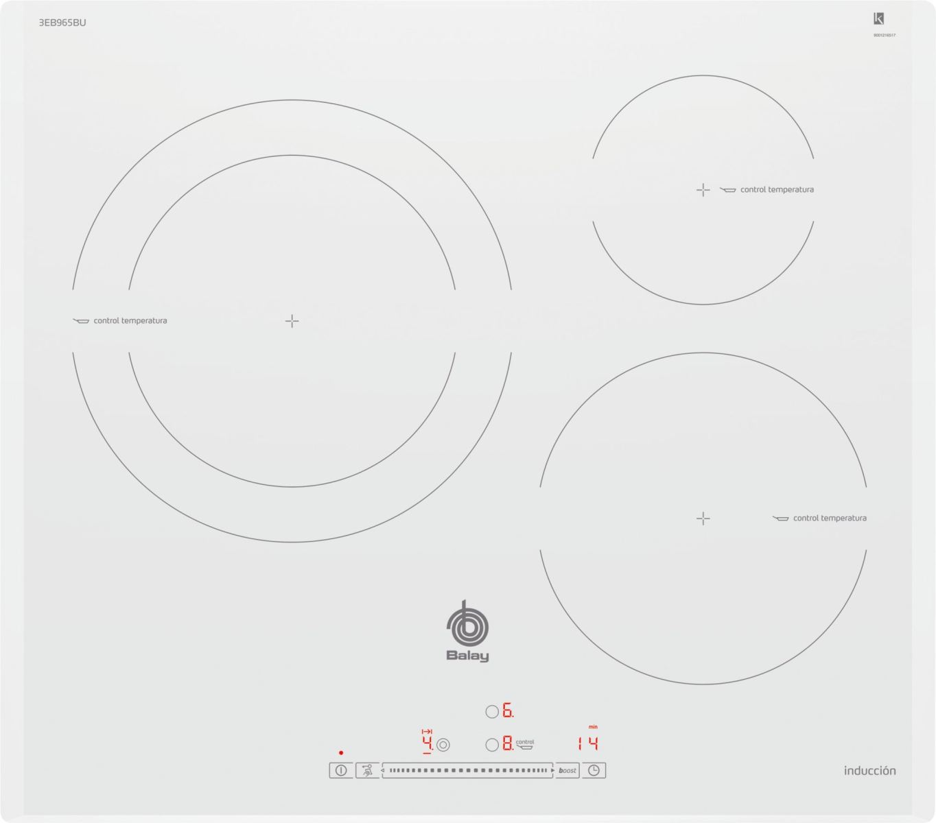 Bếp từ Balay 3EB965BU 4 Bếp từ Balay 3EB965BU mặt kính EuroKara tráng men siêu bền | NKD
