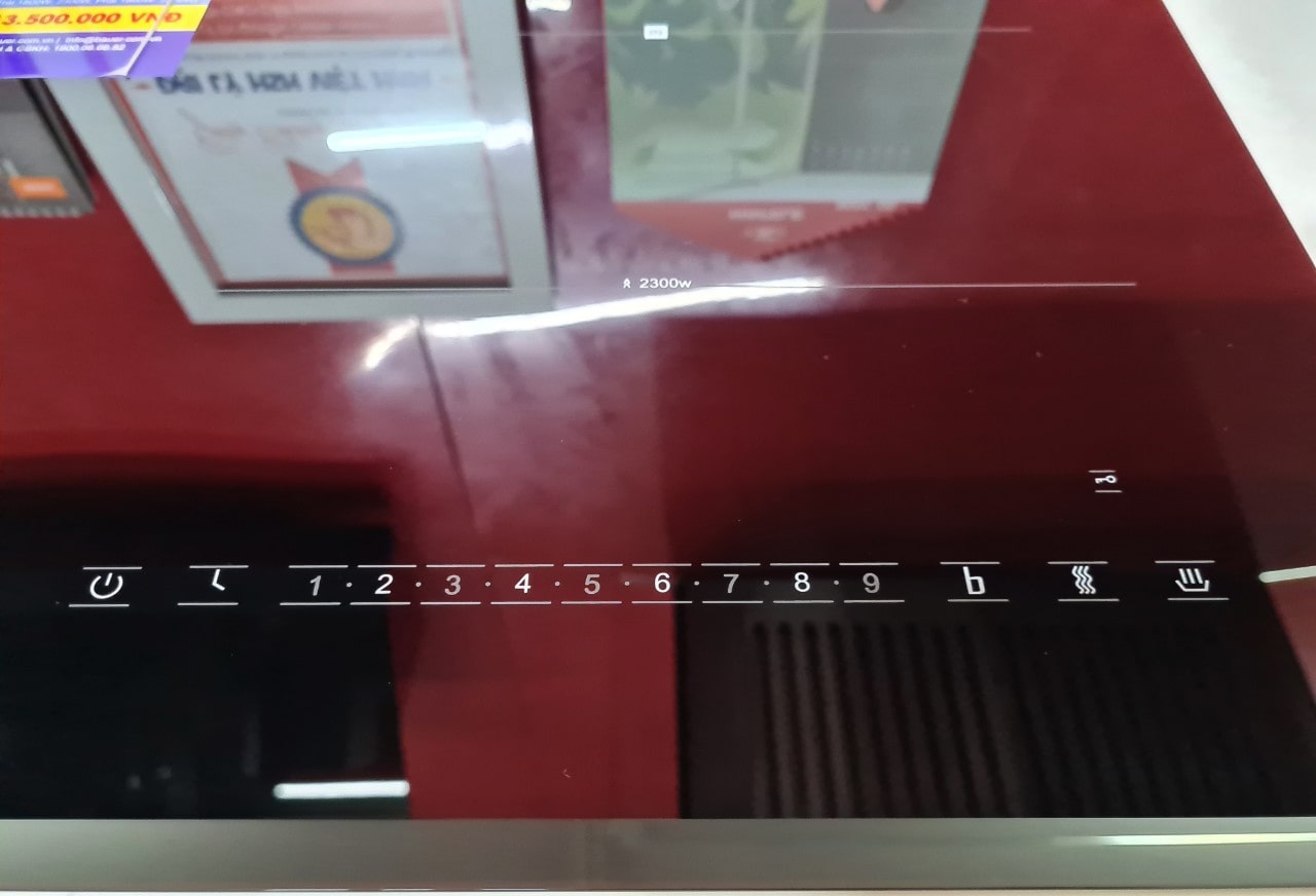 Bếp từ Bauer BE36SS 5 2. Bếp từ Bauer BE36SS sử dụng bảng điều khiển cảm ứng hiện đại với 9 cấp độ