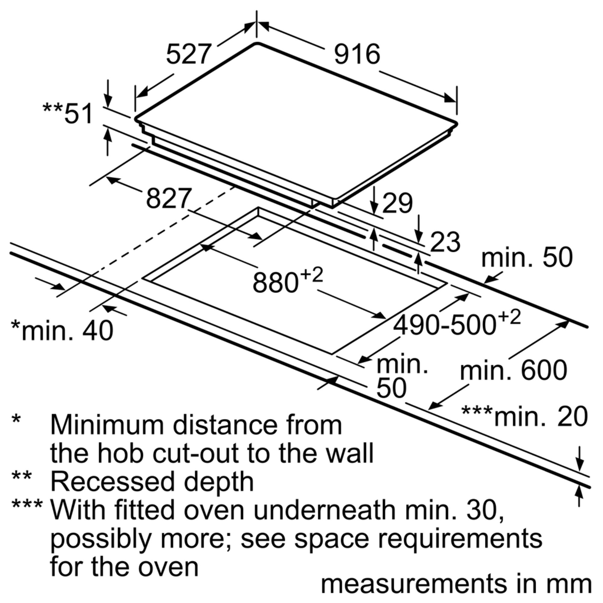 Bếp từ Bosch PIV975DC1E 6 8. Kích thước lắp đặt sản phẩm bếp từ Bosch PIV975DC1E