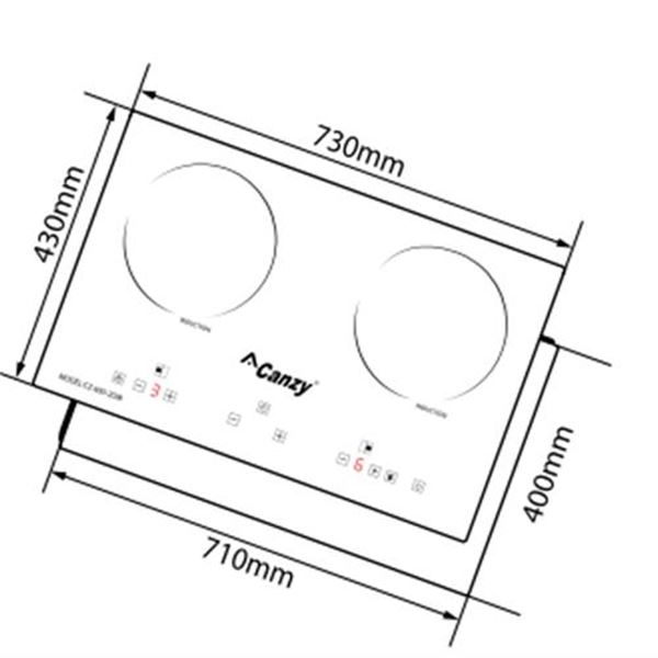 Bếp từ Canzy CZ 600-2GIB 2 6. Thông số kỹ thuật bếp từ Canzy CZ 600-2GIB