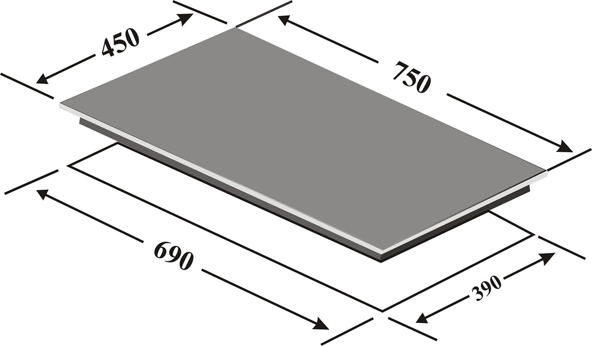 Bếp từ Canzy CZ-86P 12 8. Kích thước lắp đặt bếp từ Canzy CZ 86P