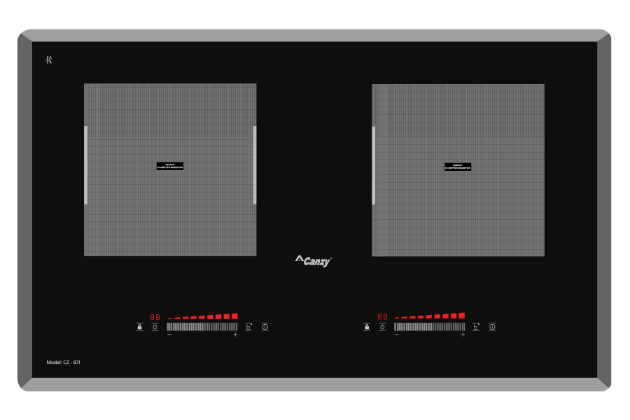 1. Bếp từ Canzy CZ-87I sử dụng mặt kính Vitro ceramic vát cạnh sang trọng được làm từ chất liệu gốm thủy tinh