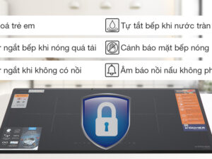 Bếp từ đôi Kocher DI-802GE 5 5. Các tính năng an toàn của Kocher DI-802GE.