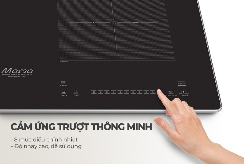 Bếp từ đôi Sunhouse Mama MMB90-PLUS 9 4. Bảng điều khiển độc lập, tiện lợi.