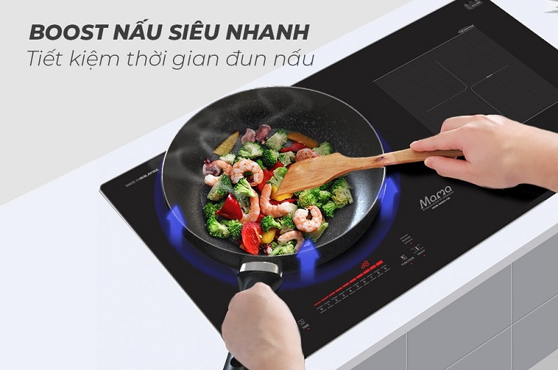 Bếp từ đôi Sunhouse Mama MMB90-PLUS 10 5. Công suất 3600W giúp bạn nấu nướng nhanh chóng.