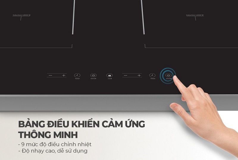 Bếp từ đôi Sunhouse SHB98-HP 10 4. Bảng điều khiển cảm ứng dễ dàng thao tác.