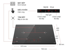 Bếp từ EHI7023BA Electrolux sở hữu kiểu dáng hiện đại, sang trọng