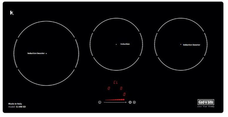 1. Bếp từ Giovani G-390 SD gồm 3 vùng nấu với tổng công suất là 6400W