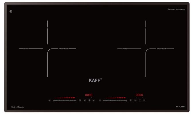 Bếp từ Kaff KF-FL989II gồm 2 vùng nấu với tổng công suất 4000W