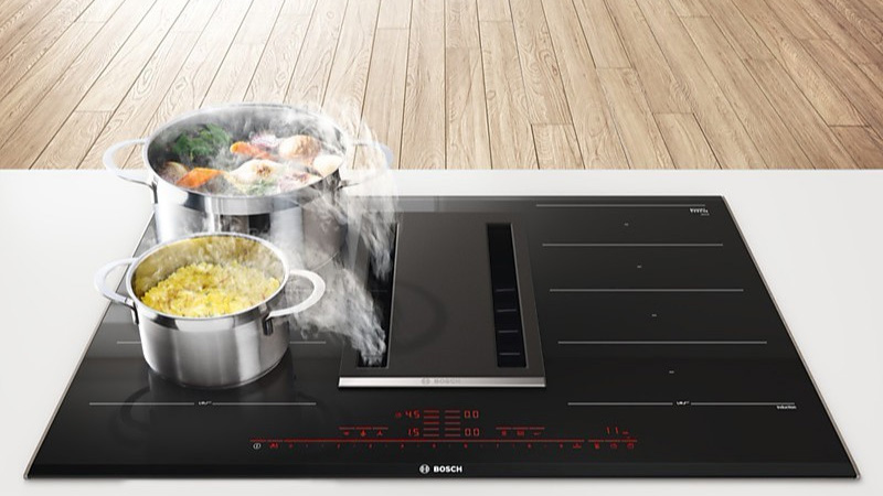 Bếp Từ Kết Hợp Hút Mùi Bosch PXX875D34E 9 5. Lực hút vô cùng mạnh mẽ.