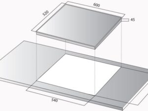Bếp từ Kocher DI-753S 5 5. Kích thước lắp đặt bếp từ Kocher DI-753S