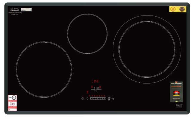 2. Bếp từ Lorca LCI 309 có 3 vùng nấu từ siêu tốc, với kích thước và công suất khác nhau