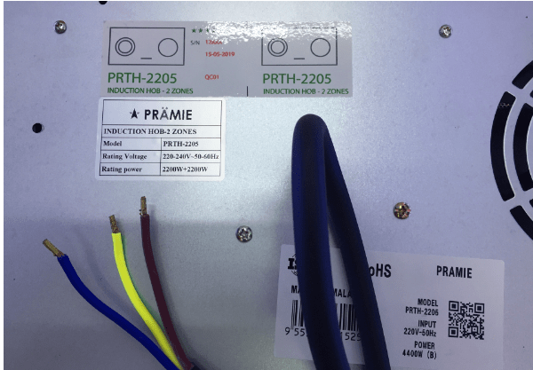 Bếp từ Pramie PRTH 2205 6 Mâm từ E.G.O có độ bền cao và hiệu suất sử dụng suất đốt nóng đạt tối đa 90%