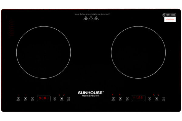 3. Bếp từ Sunhouse kế bảng điều khiển cảm ứng riêng biệt cho mỗi lò nấu