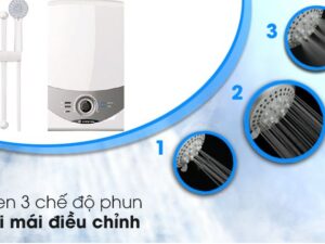Bình nóng lạnh Ariston AURES SM45PE SBS VN 4500W 5 9. Máy nước nóng Ariston AURES SM45PE SBS VN đi kèm vòi sen 3 chế độ phun tiện lợi