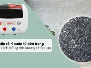 Bình nước nóng Rossi Eleganz REZ20SQ 20L Vuông 4 7. Máy nước nóng Rossi sở hữu công nghệ lháng khuẩn với lòng bình tráng kim cương nhân tạo