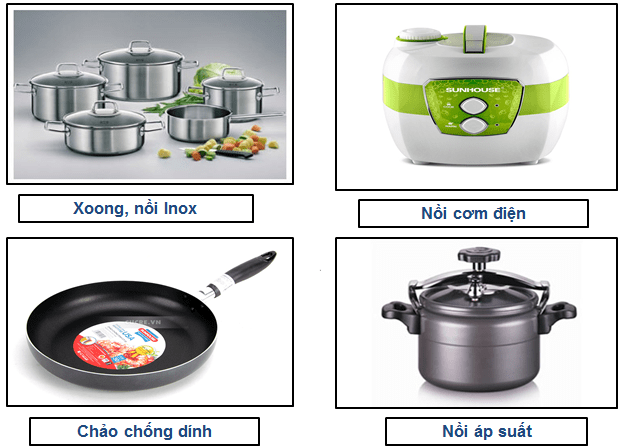 Các dụng cụ nấu ăn nồi niêu, xong chảo