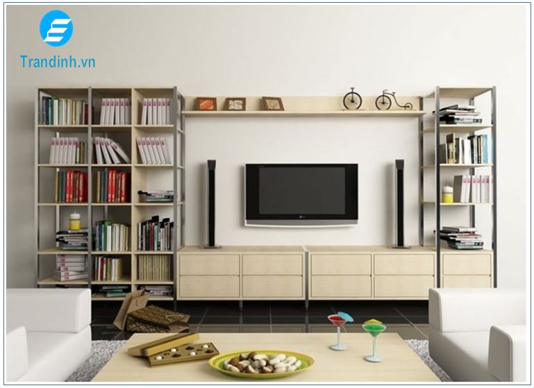 Kệ tivi gỗ có thiết kế độc đáo, hiện đại
