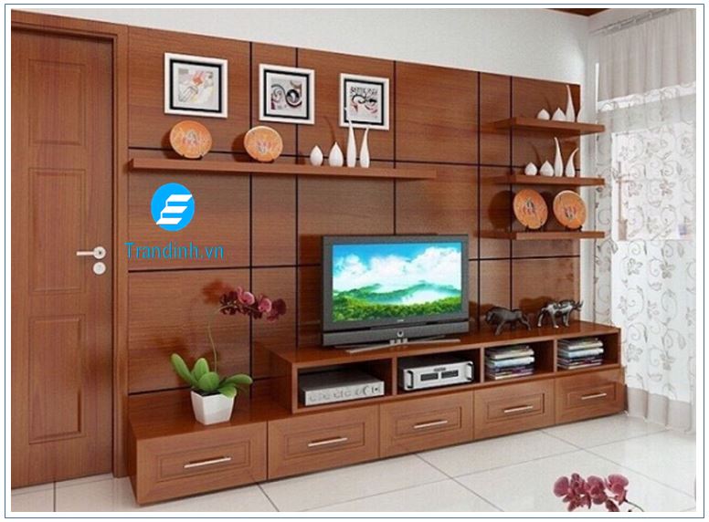 Kệ tivi gỗ sồi sang trọng bền bỉ với thời gian