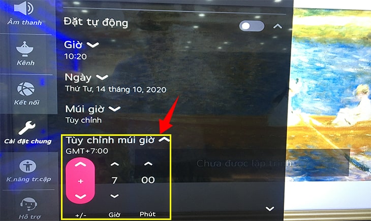 Cách cài đặt thời gian, múi giờ trên Smart tivi LG【 A đến Z 】 10 "Tùy chỉnh múi giờ"